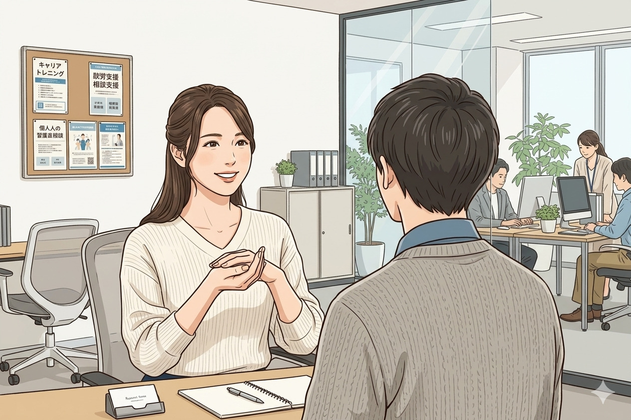 「早く就職しなきゃ」と焦っていませんか？一人で抱え込まず、まずは一緒に整理しましょう。