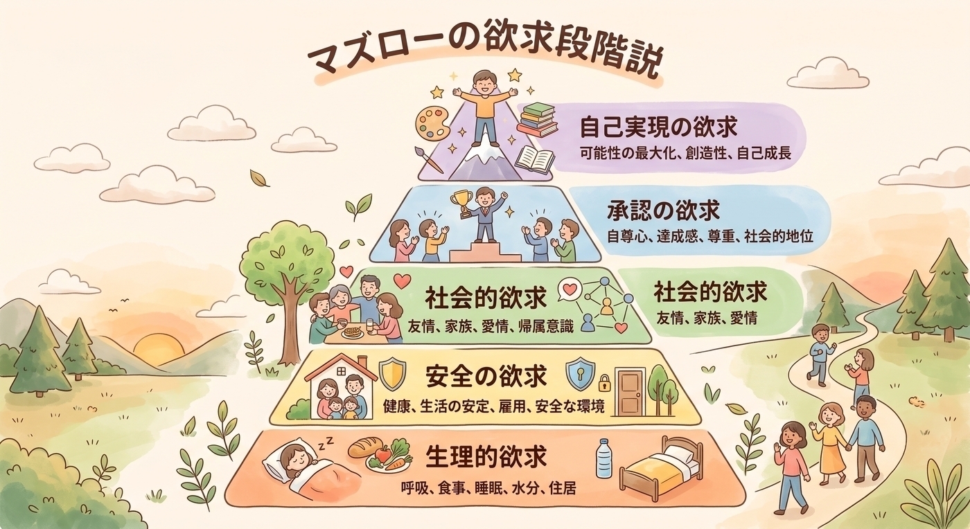 マズローの欲求5段階説。「心の土台のお話」