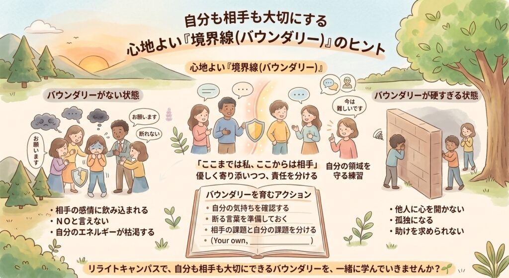周りの目や人の感情に振り回されて疲れてしまう方に「バウンダリー」とは？